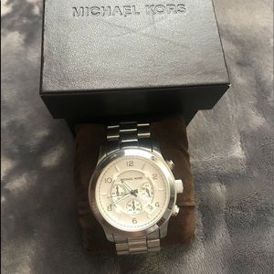 Men's Oversized Chronograph Watch - Silvertone